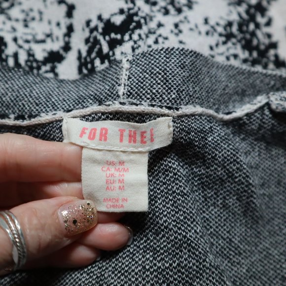 For Thee Duster Cardigan Womens M Black Boho Eclectic Urban Mob Wife Lagenlook - Picture 2 of 8